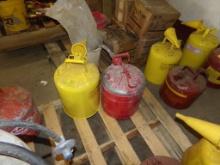 Pair Of Fuel Safety Cans, 1 Each Diesel (Yellow) And Gasoline (Shop)
