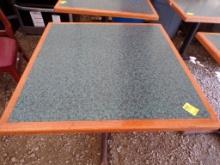 Nice 33'' x 33'' Hardwood and Green Speckled Dining Table