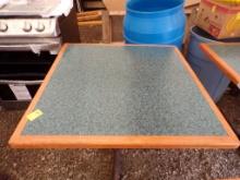 Nice 33'' x 33'' Hardwood and Green Speckled Dining Table