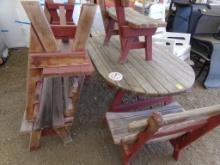 Redwood Look Patio Set, 39'' X 68'' Picnic Table, (2) End Seats (30'') and