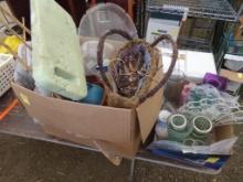 (2) Boxes of Decorative Garden Items and Vases