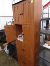 4-Tier Pantry Cabinet, Wood Finish, Looks Nearly New, 24'' X 12'' X 72''