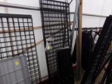 (7) Panels 7' X 2' Wire Dislay Rack Panels With (4) Plastic Shelves With Ba