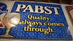 PABST TIN SIGN, LARGE, APPROX. 4' x 8',