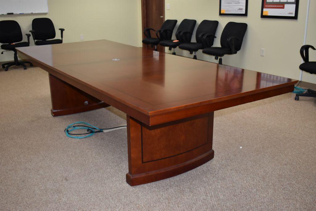 CONFERENCE TABLE, WOODGRAIN LAMINATE, 4' X 10' X 30"H