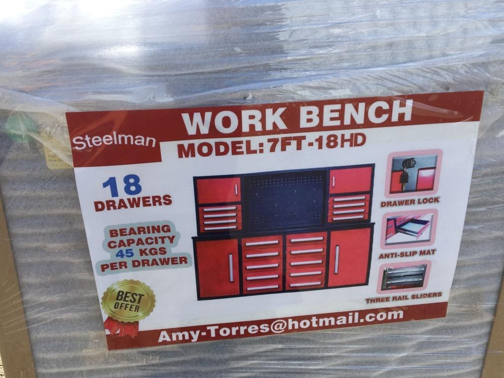 Unused Steelman 7ft Work Bench,