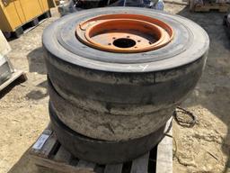 (3) 7.5-15 C1 Solid Skid Steer Tires & Rims.