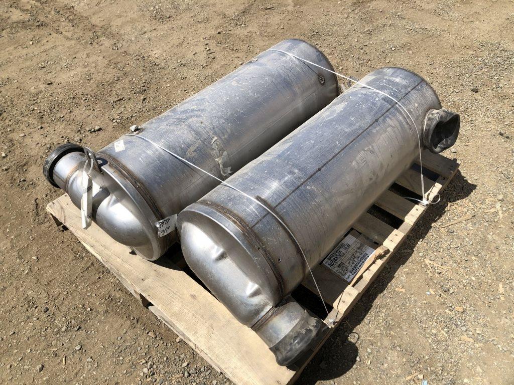 Pallet of (2) Aluminum Filter Canisters.