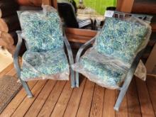Pair Patio Chairs with Matching Cushions