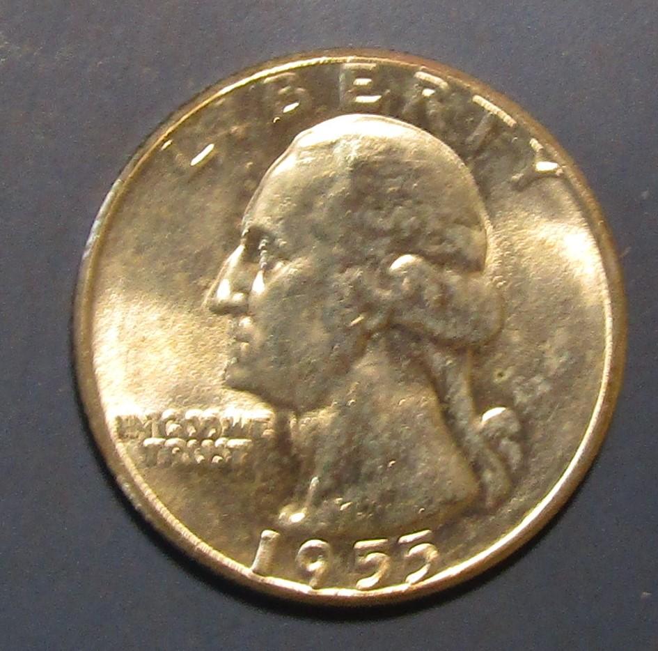 1955 WASHINGTON QUARTER GEM BU