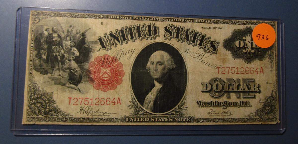 1917 $1.00 LEGAL TENDER NOTE VF/XF