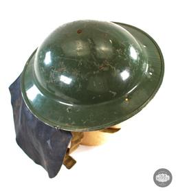 WWII British Brodie Helmet with Leather Neck Guard
