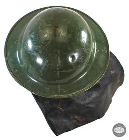 WWII British Brodie Helmet with Leather Neck Guard