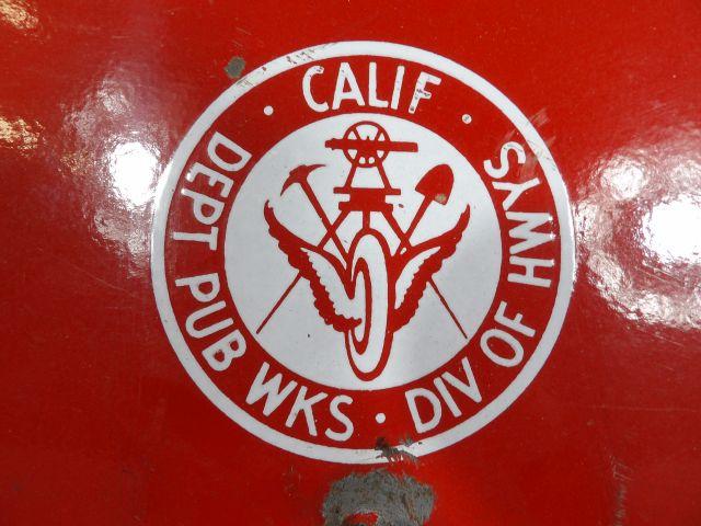 California Dept. of Public Works Metal Reflective Porc. STOP Sign