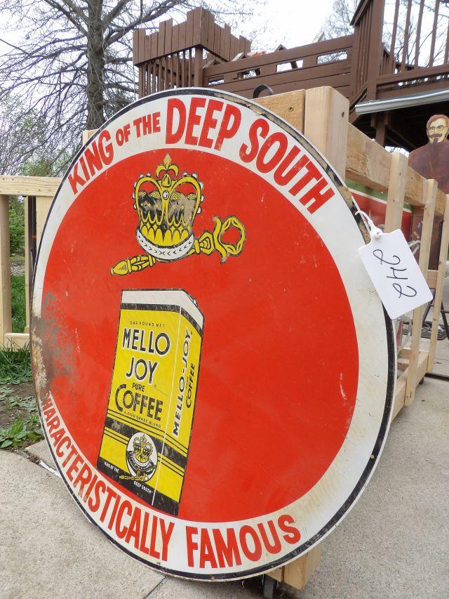 Mello Joy Coffee Sign "King of the Deep South"