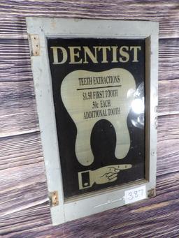 Dentist Painted Glass Sign