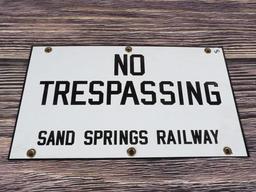 Sand Springs Railway Porc. Sign