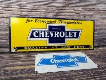 LOT (2) Porc. Chevrolet Signs