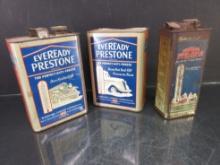 Lot of (3) Prestone Eveready Antifreeze Cans