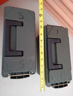 PAIR OF SMALL PLASTIC AMMO BOXES