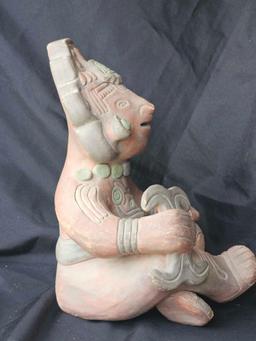 VTG Aztec Inca Mayan Mexico Folk Art Pottery Sitting Figure...