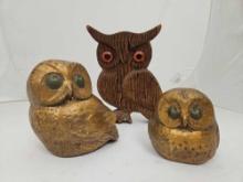 WHOOOOO! VINTAGE OWL DECOR, ChalkWare and wood