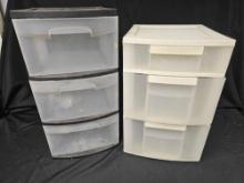 (2) 3-drawer storage