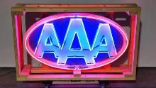 Original AAA Tin Neon Sign