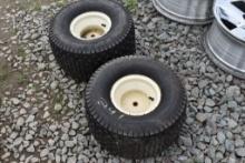 Pair of Turf Saver 20 x 10.00-8 tires on Rims