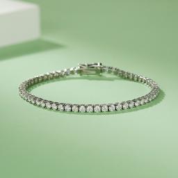 Plated Rhodium 7.0ctw White E-F Fire Moissanite Bracelet