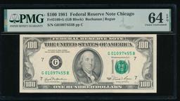 1981 $100 Chicago FRN PMG 64EPQ