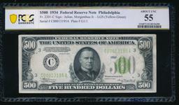 1934 $500 Philadelphia FRN PCGS 55