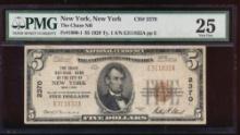 1929 $5 New York NY National PMG 25
