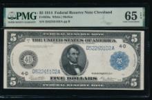 1914 $5 Cleveland FRN PMG 65EPQ