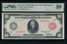1914 $10 Red Seal Minneapolis FRN PMG 30