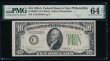 1934A $10 Philadelphia FRN PMG 64EPQ