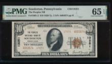 1929 $10 Souderton PA National PMG 65EPQ