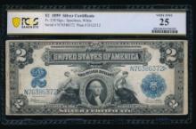 1899 $2 Mini Porthole Silver Certificate PCGS 25