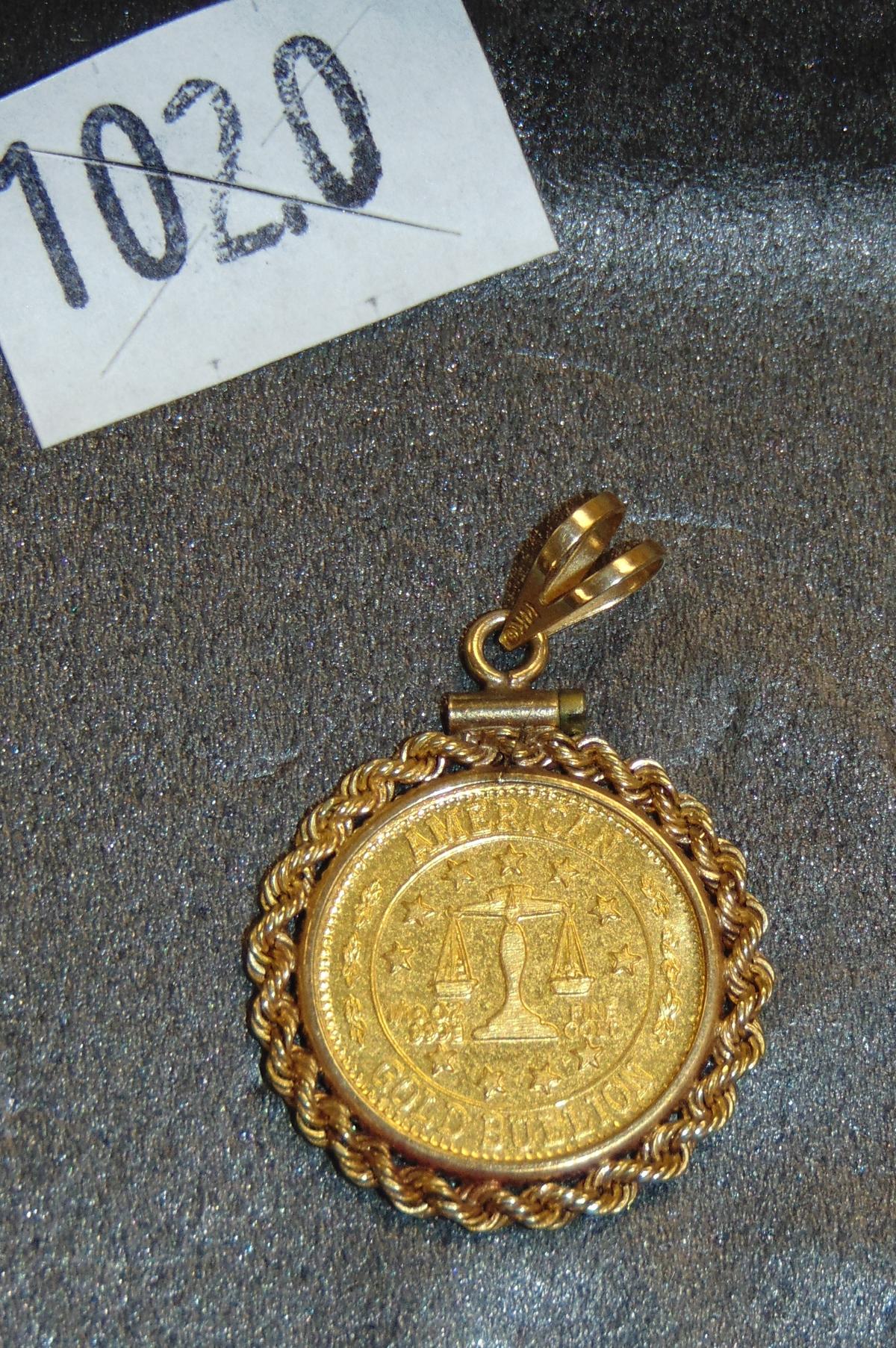 Gold Coin/Bezel Pendant 5gr.