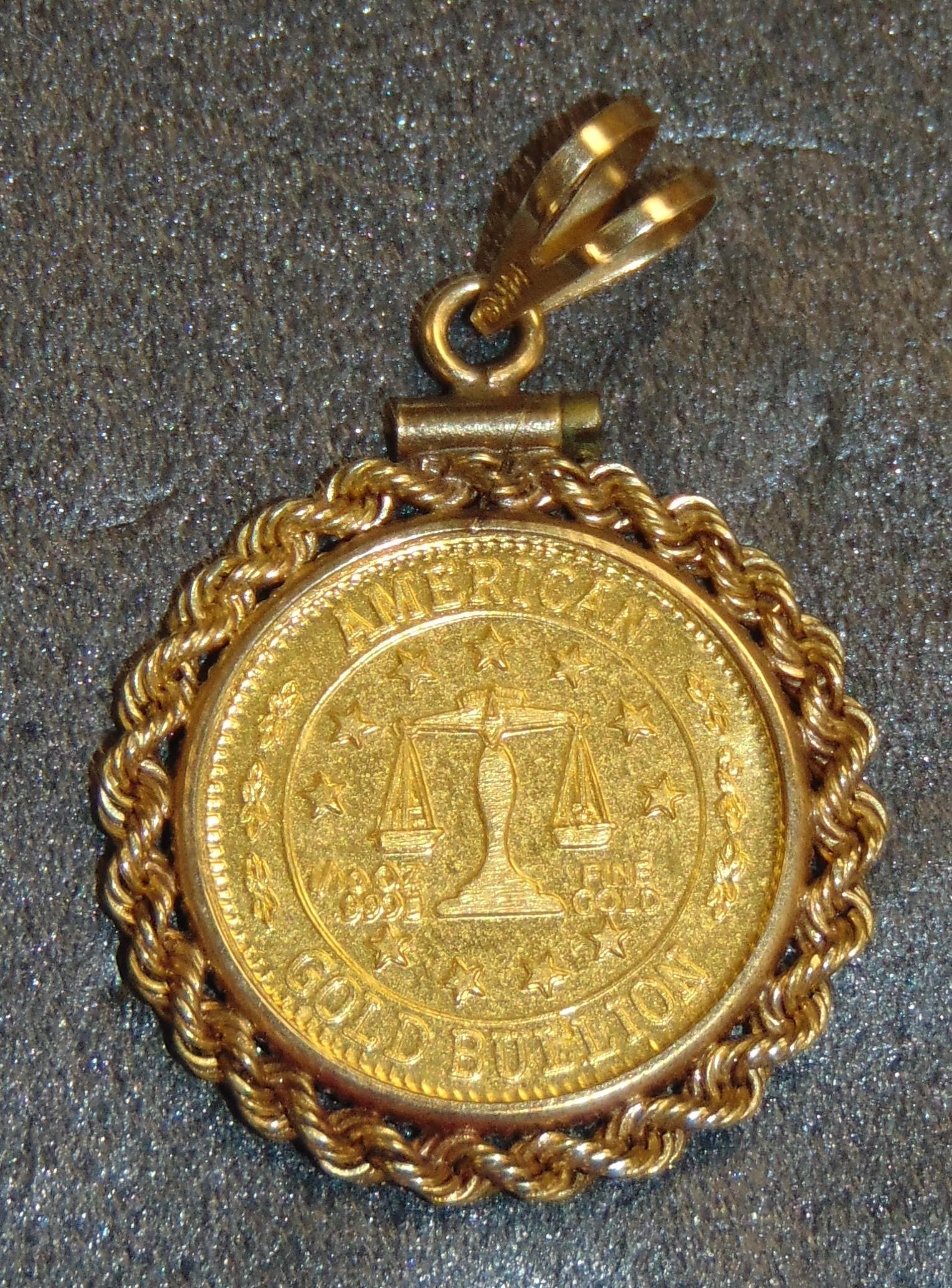 Gold Coin/Bezel Pendant 5gr.