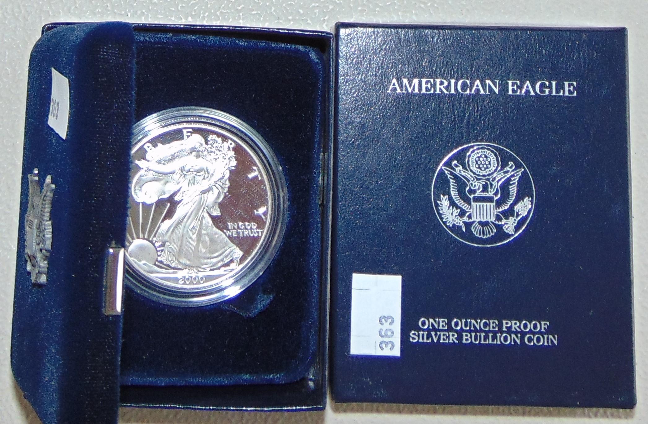 2000 Proof U.S. Silver Eagle.