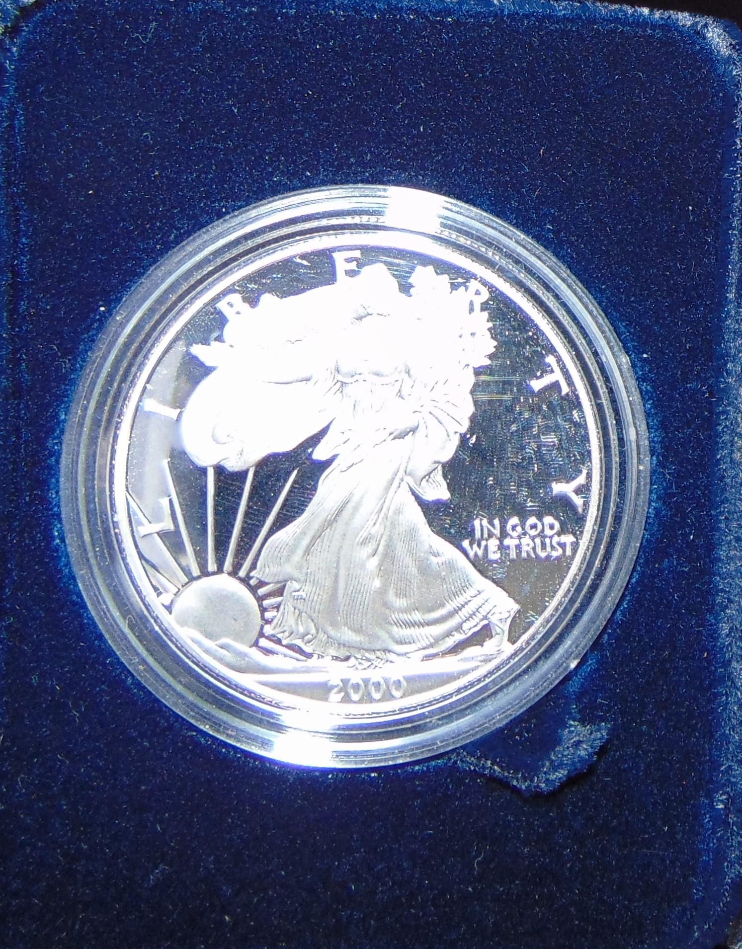 2000 Proof U.S. Silver Eagle.