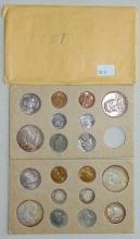 19 1957 U.S. UNC. Coins P, D. $3.15 in 90% Silver.