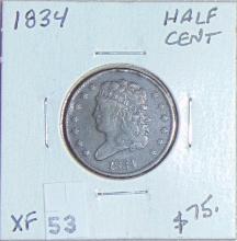 1934 Classic Head Half Cent XF.