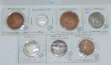 7 older World Coins 1785-1928 (3 are Silver).