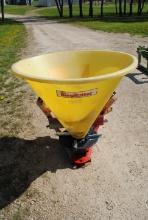 King Kutter 400 3-Point Whirly Bird Spreader with pto, stored inside. Serial No. 0219359/2008.