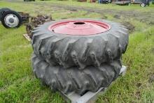 (2) 16.9-38 tires, dual rims off John Deere 3010 (sell 2 times the money)
