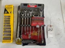 Gear wrench 29 piece ratcheting X beam wrench set and Stanley 9 piece 3/8 Dr., Deepwell sockets