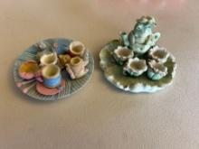 Ceramic mini tea sets: Cat and Alligator......Shipping