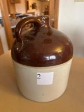 Brown and tan crock jug.... Excellent